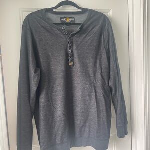 Lucky Brand Men's Charcoal Henley Sweater